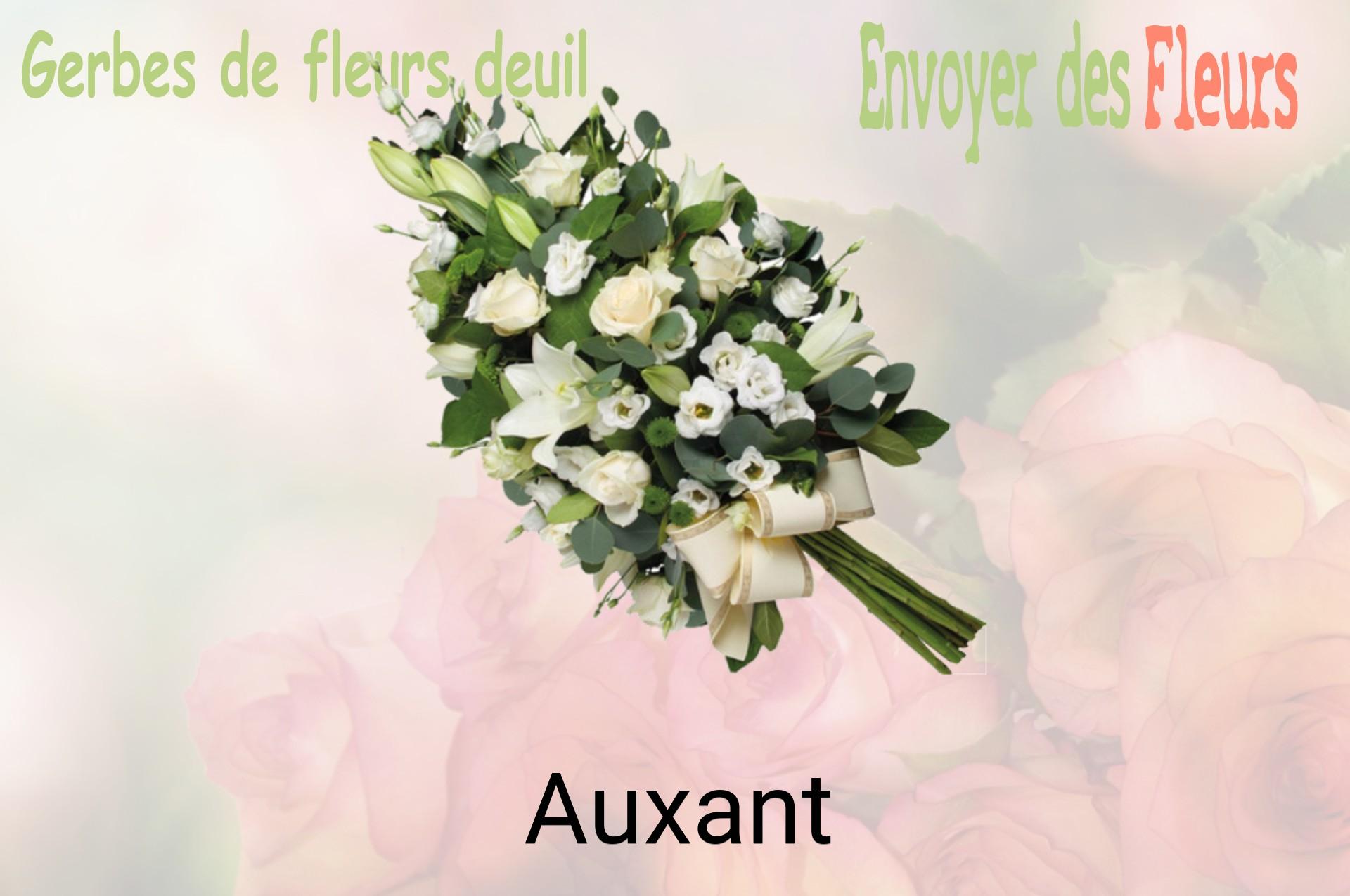 Gerbe de fleurs de deuil livrée à Auxant